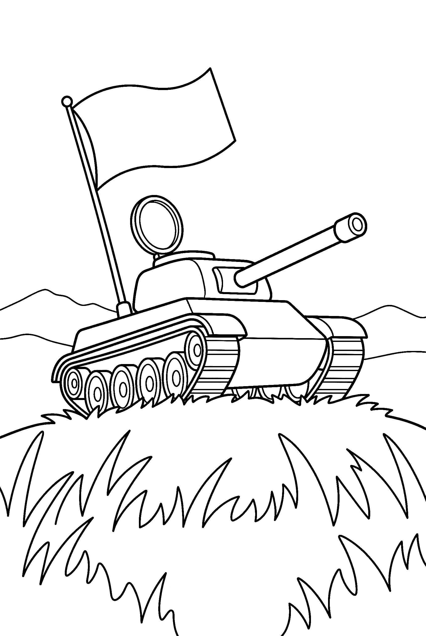 tank with flag ridge coloring pages