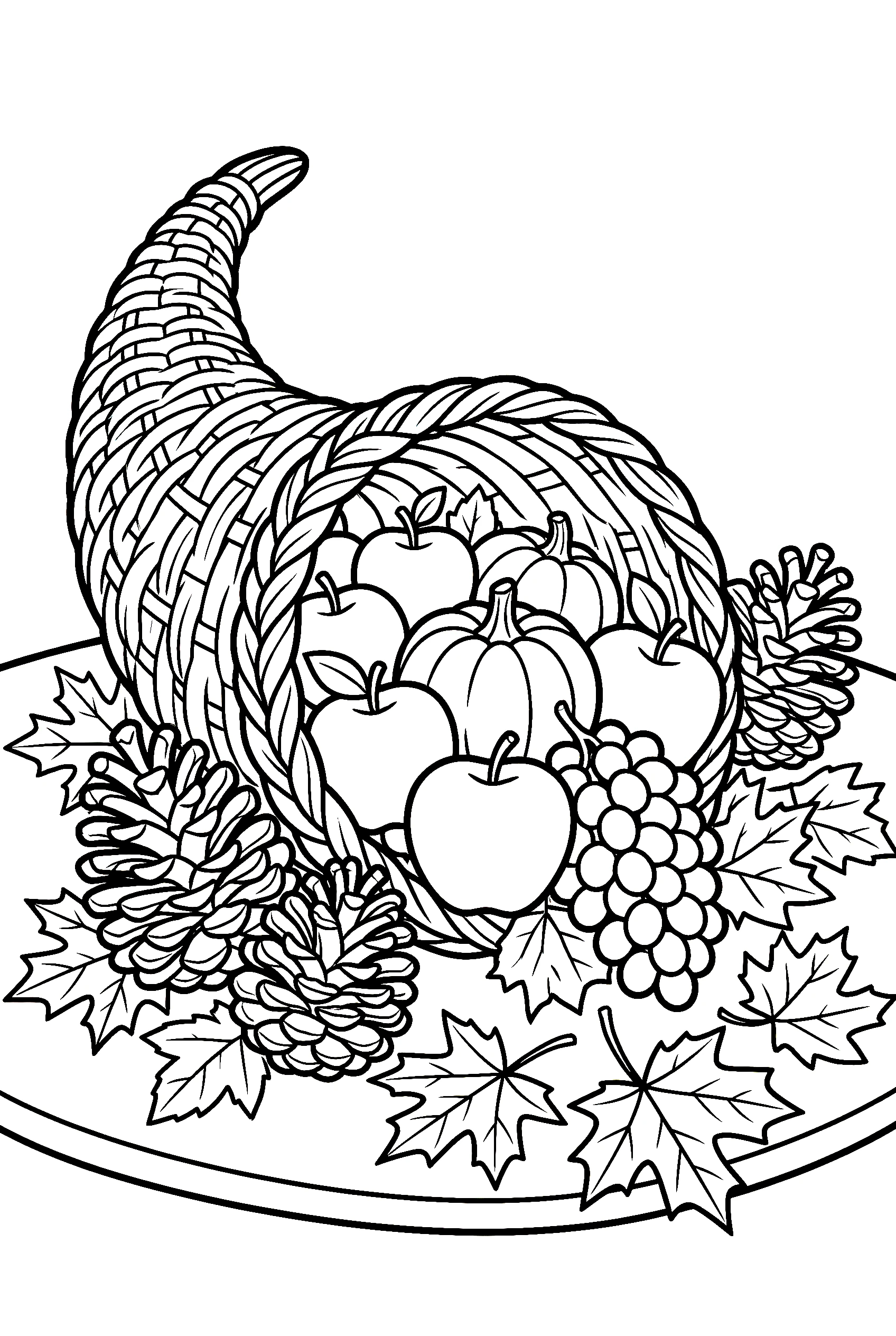 thanksgiving centerpiece pine cones maple illustration template