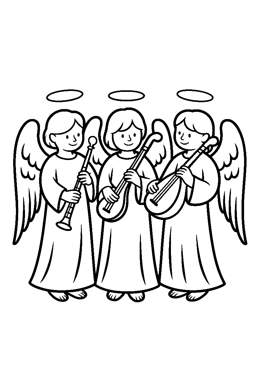 three angels instruments drawing