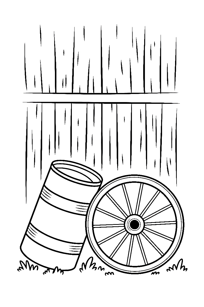 tilted wagon wheel drawing