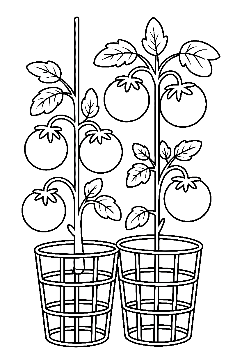 tomato plants wire cages coloring pages tomato plants wire cages coloring pages