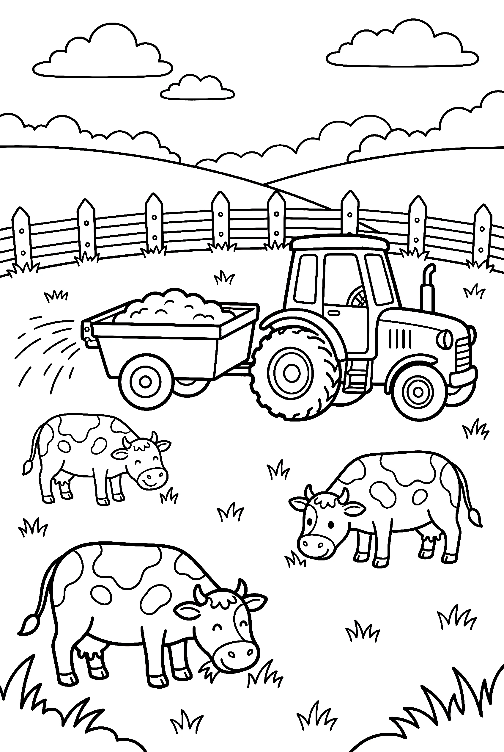 tractor with spreader printable sheet