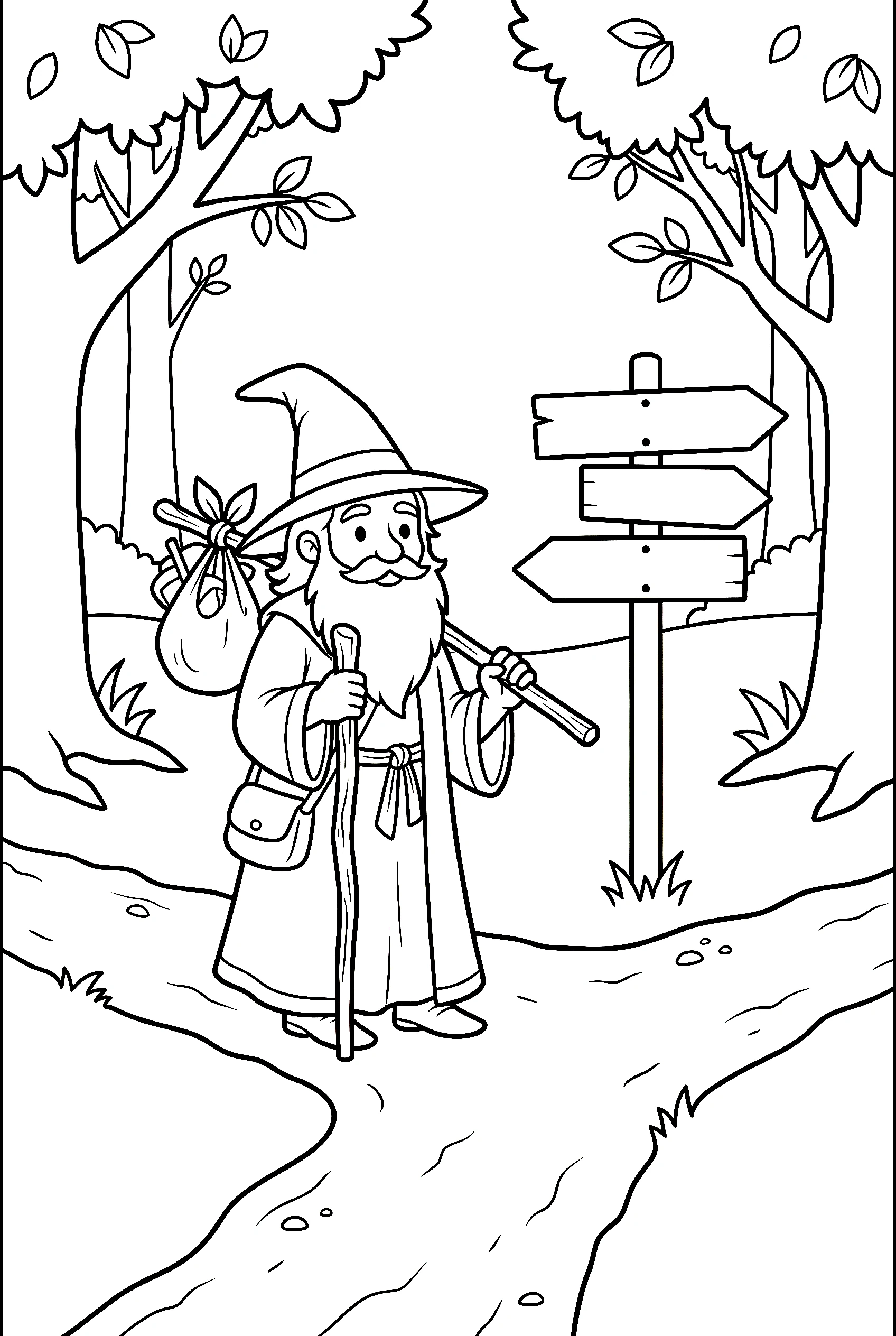 traveling wizard crossroads printable sheet