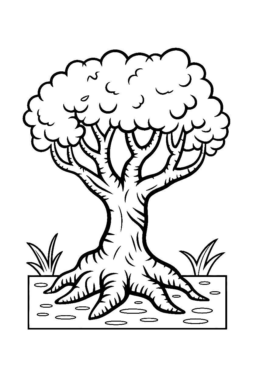 tree ancient roots drawing