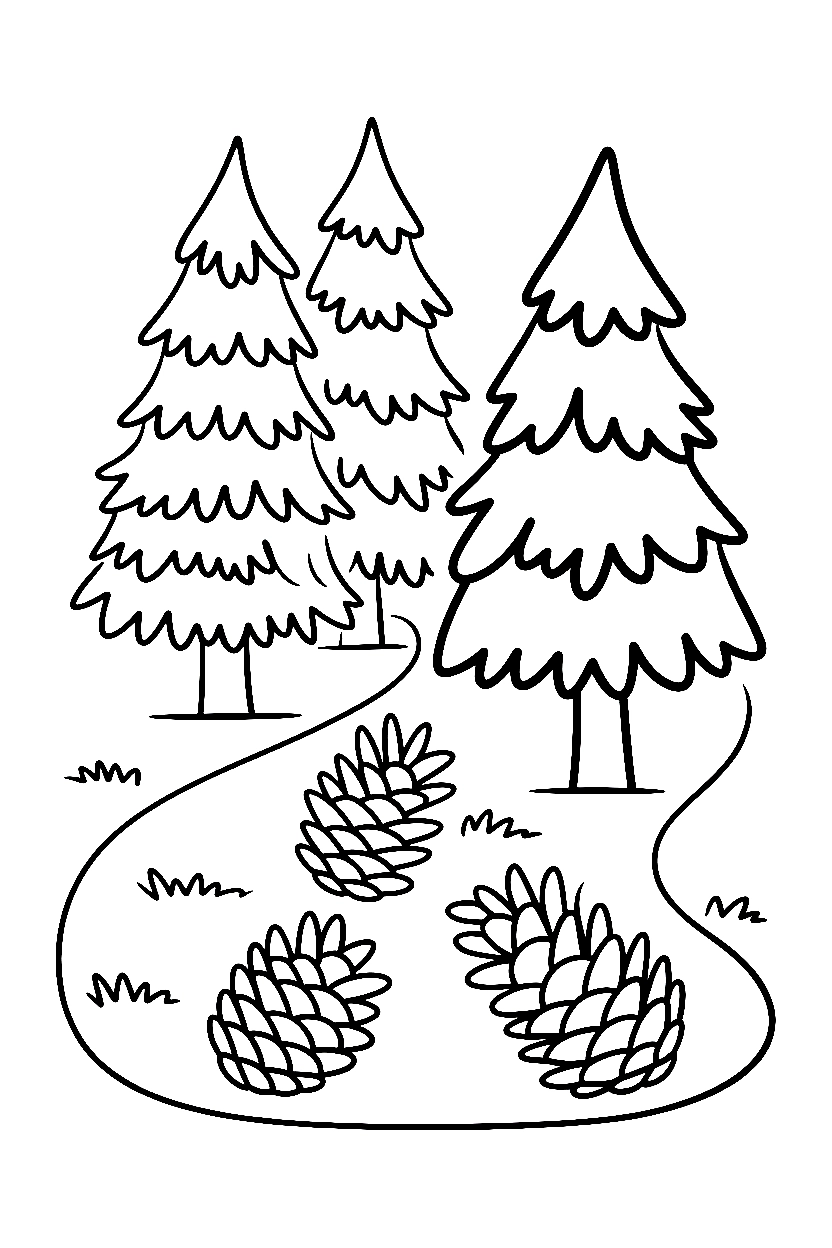 tree evergreen pathway printable sheet