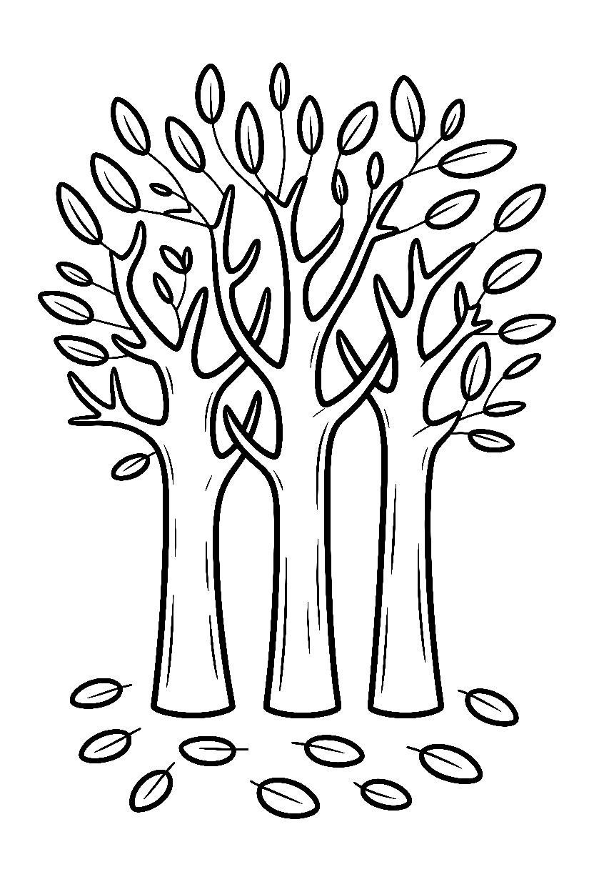 tree forest cluster printable sheet