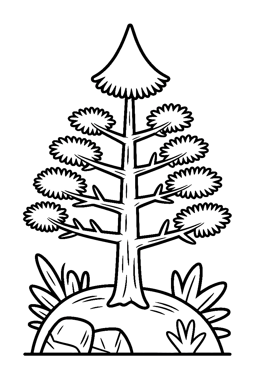 tree hillside landscape printable sheet