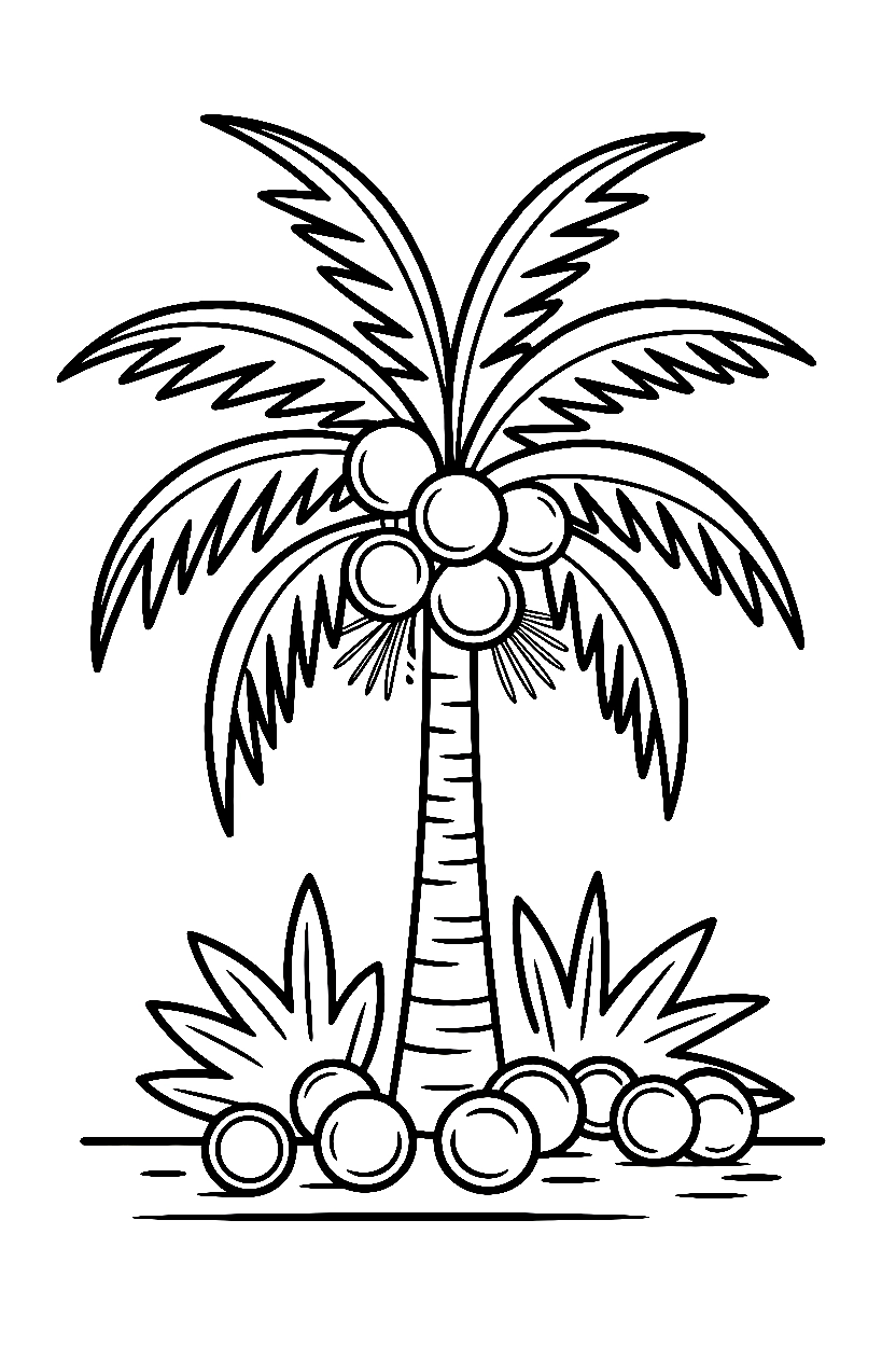 tree tropical beach printable sheet