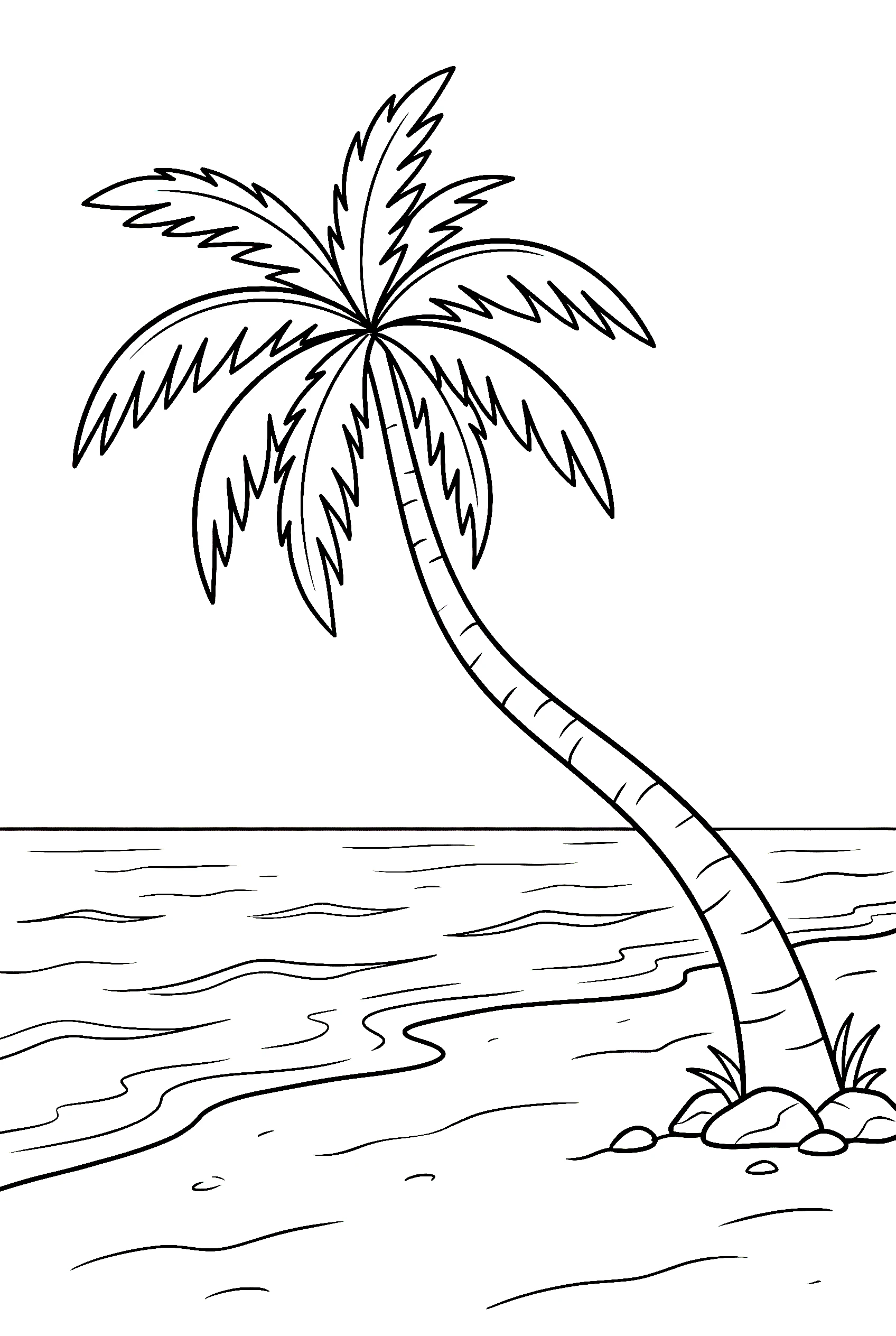 tropical beach palm tree printable sheet