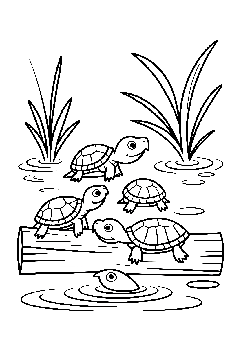 turtle family log coloring pages turtle family log coloring pages