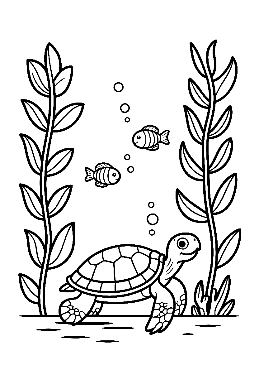 turtle kelp forest drawing turtle kelp forest drawing