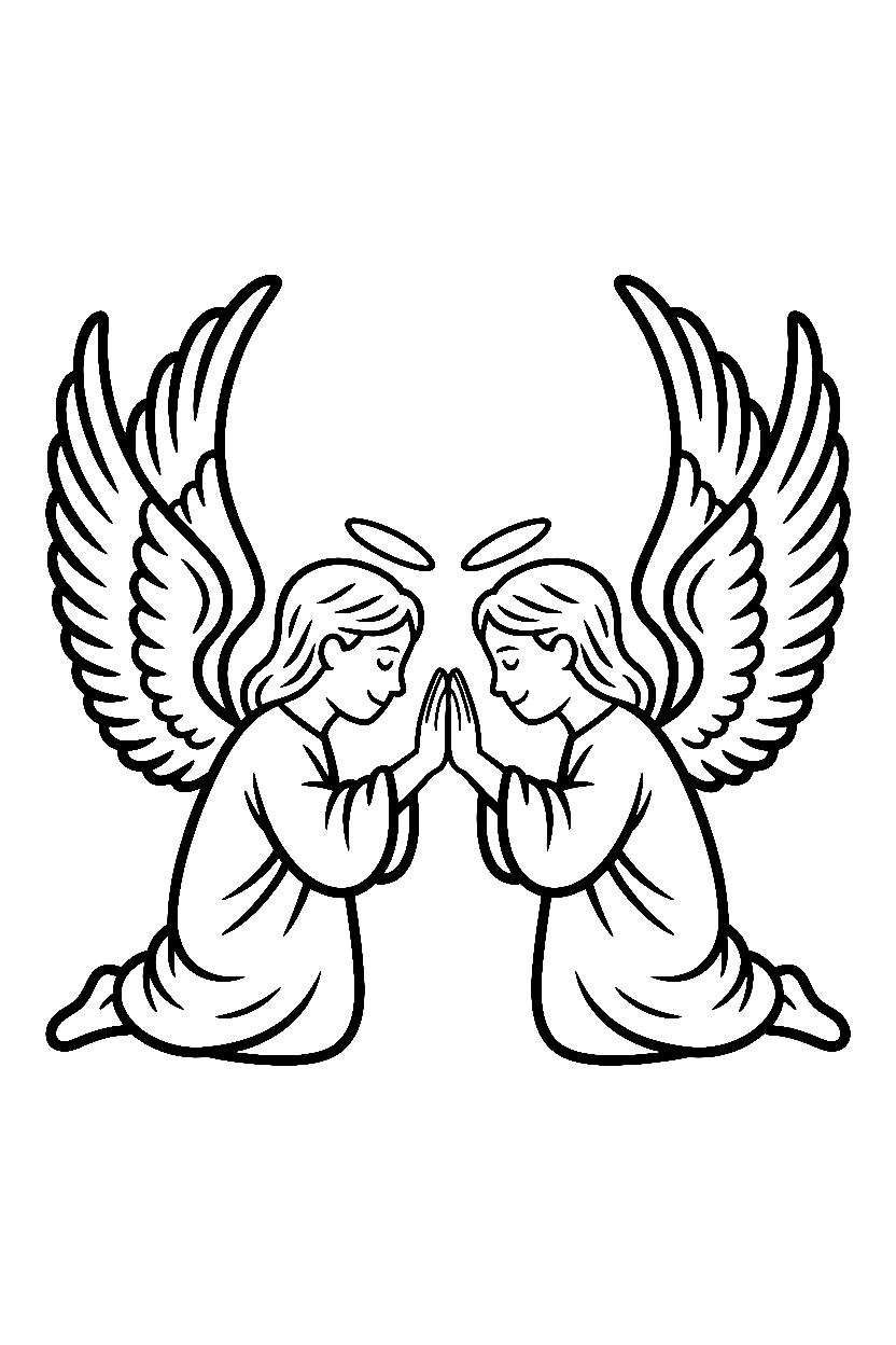 two angels wing arch coloring pages