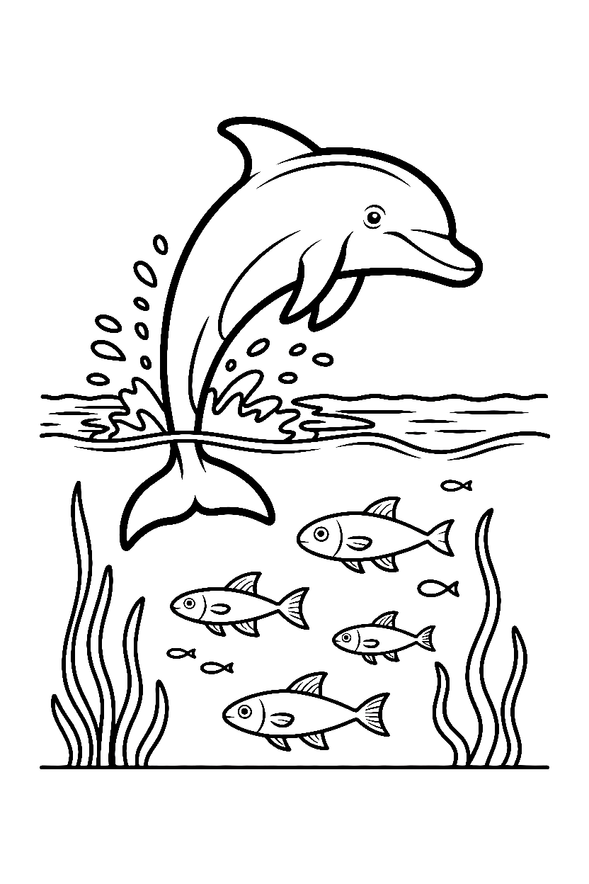 under the sea dolphin leap coloring pages