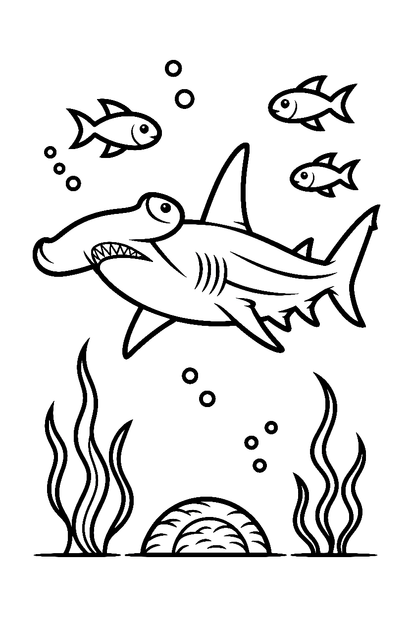 under the sea hammerhead coloring pages