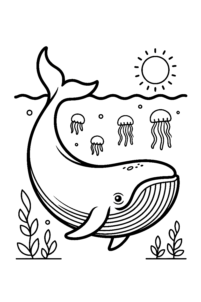 under the sea whale tail coloring pages