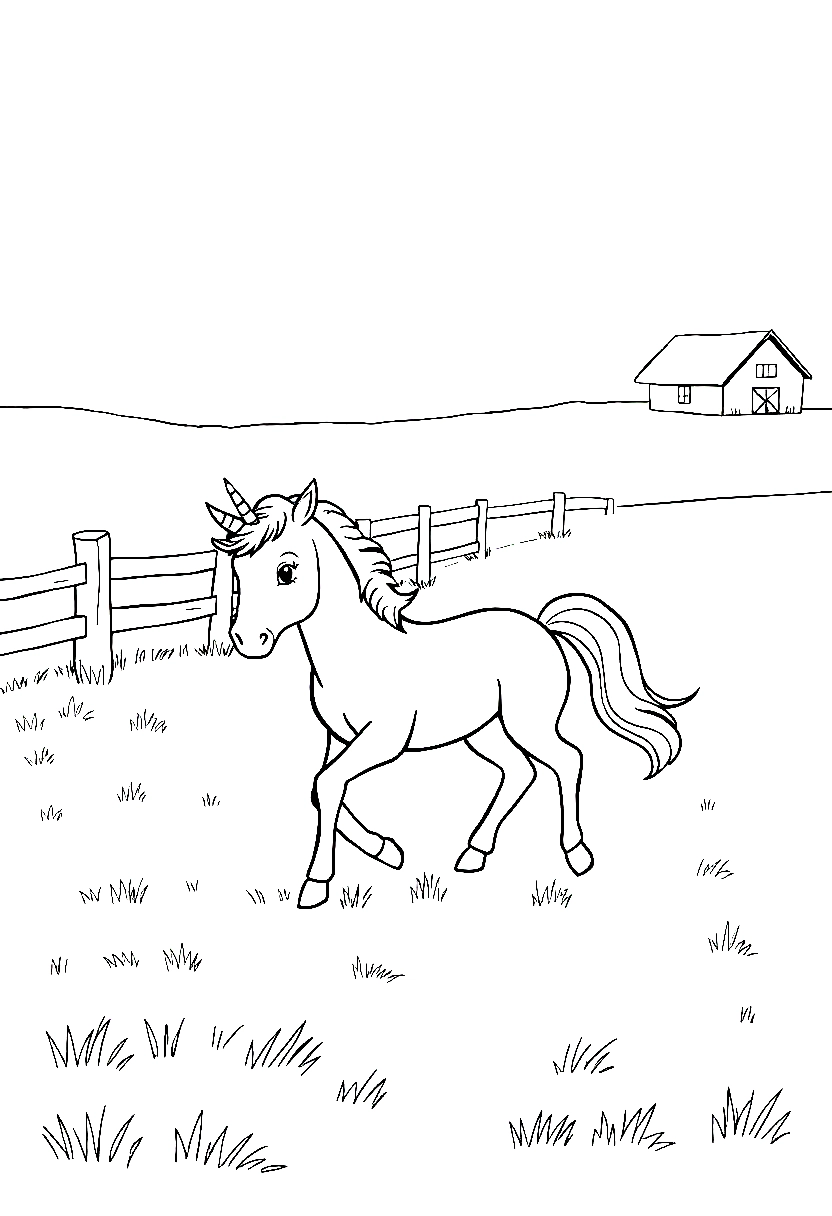 unicorn colt field fence drawing
