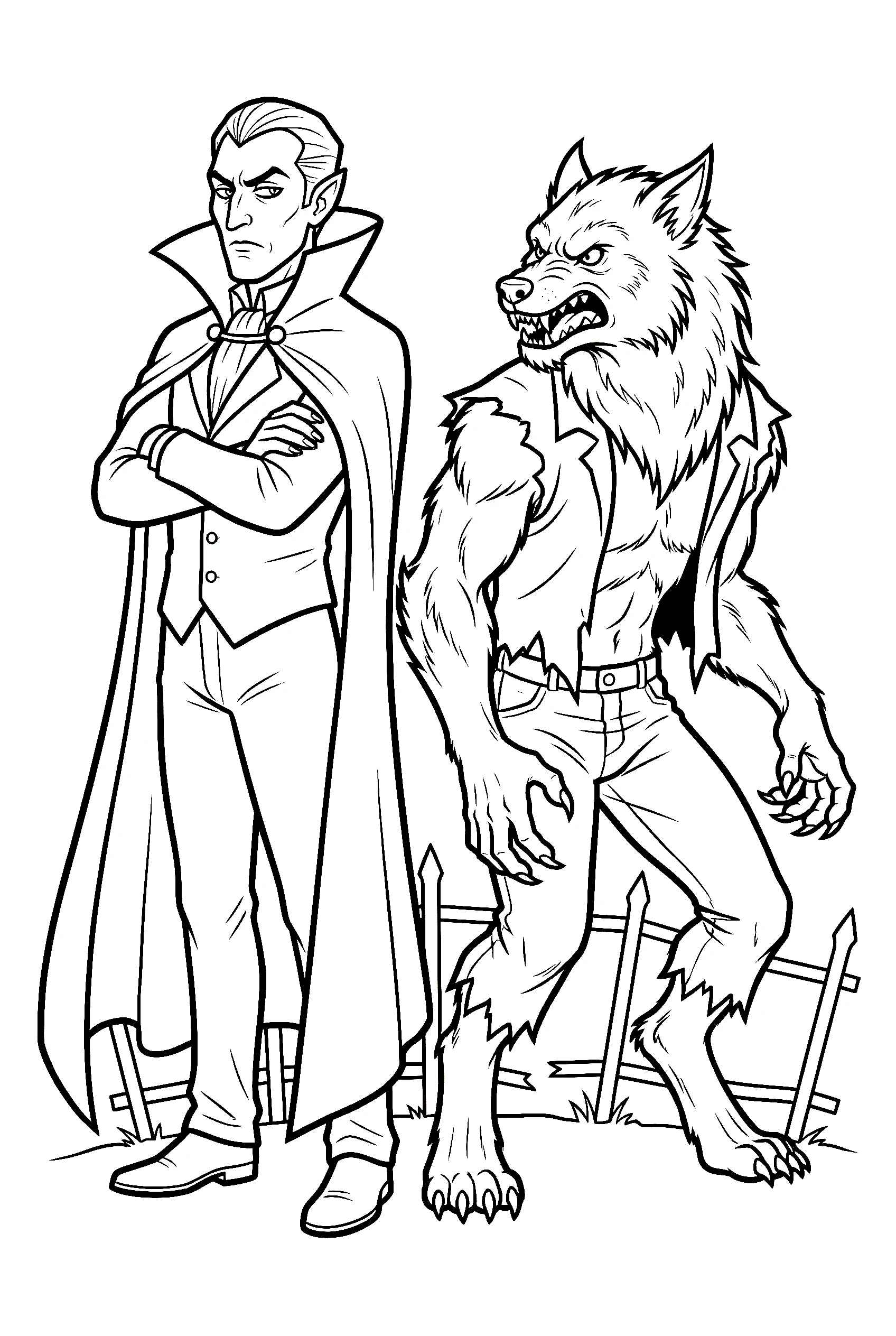 vampire friend werewolf coloring pages