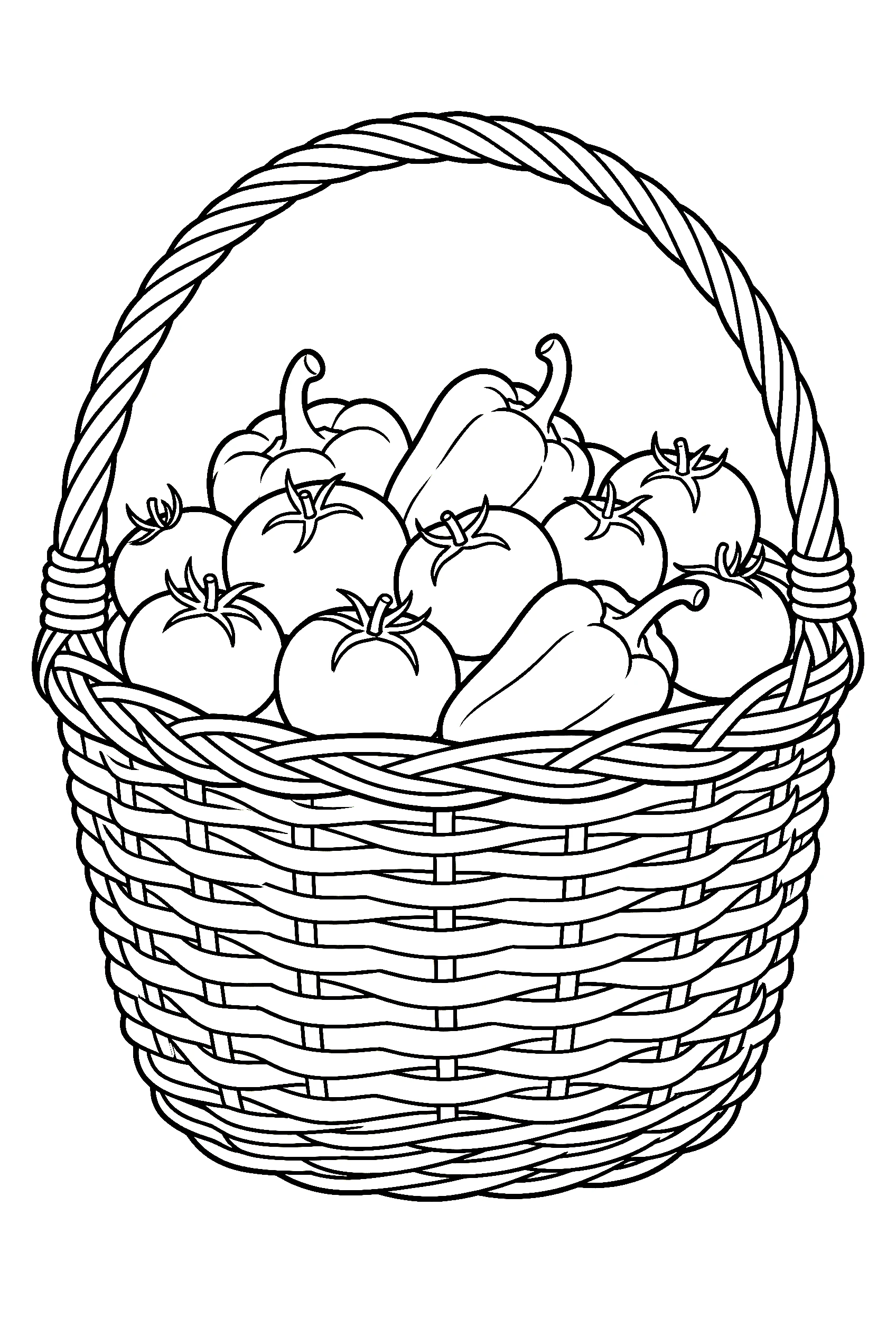 vegetable basket garden coloring pages