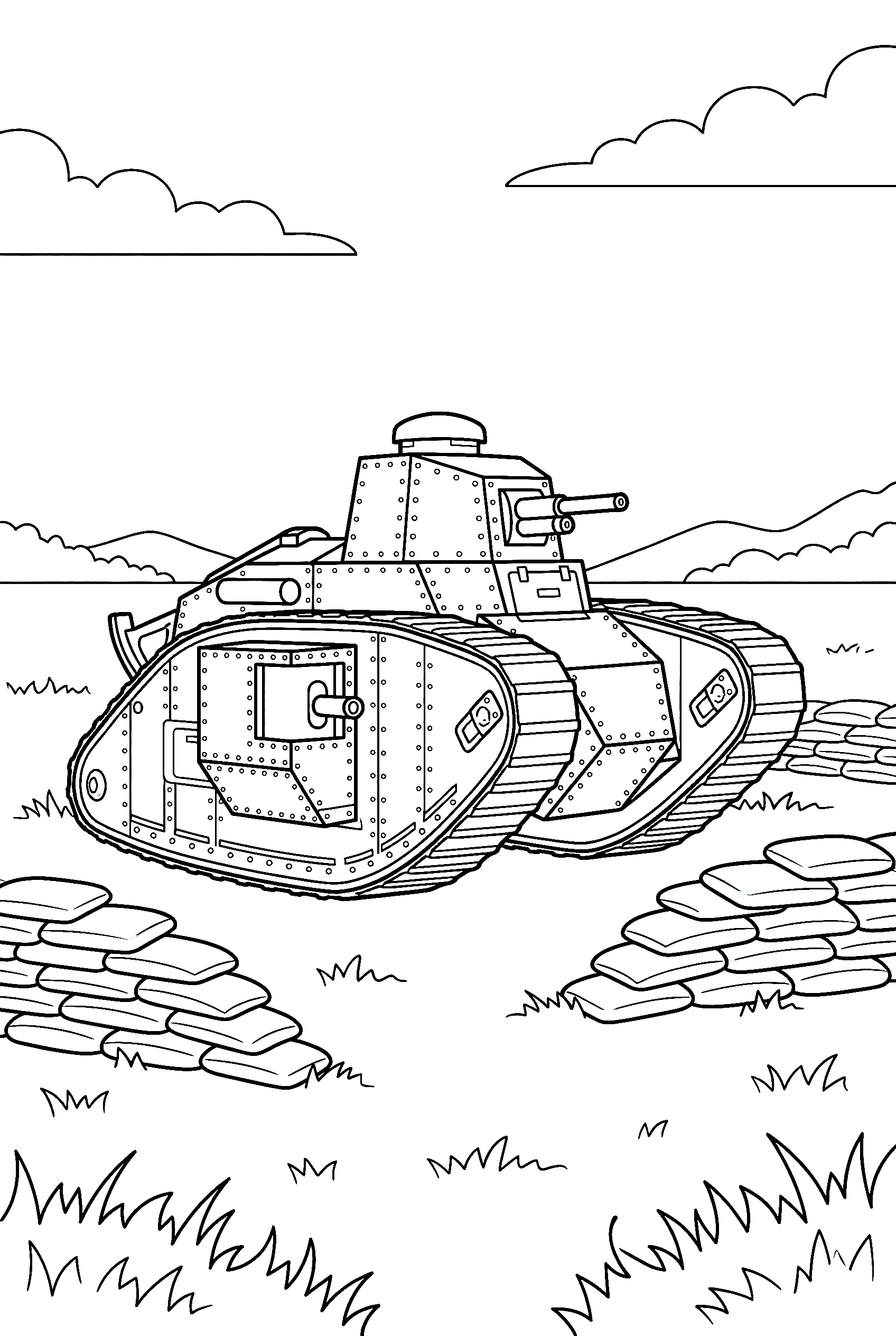 vintage military tank coloring pages
