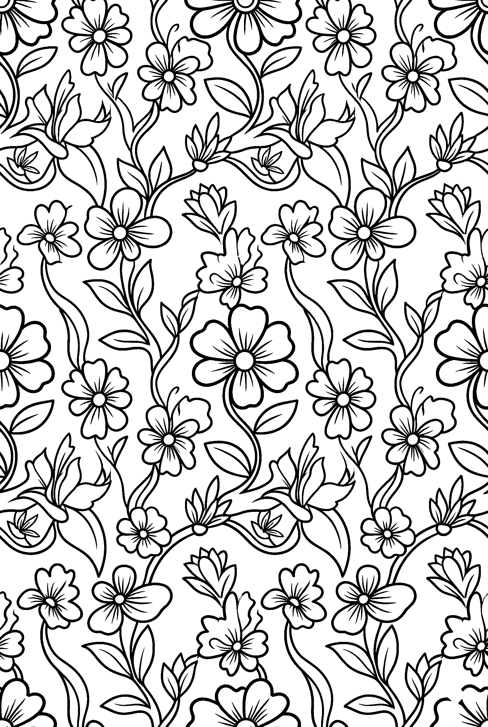 wallpaper pattern floral coloring pages
