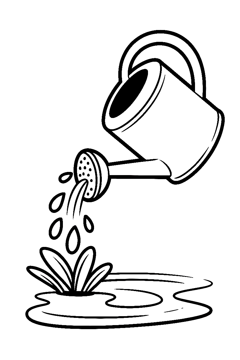 watering can pouring plants printable sheet watering can pouring plants printable sheet