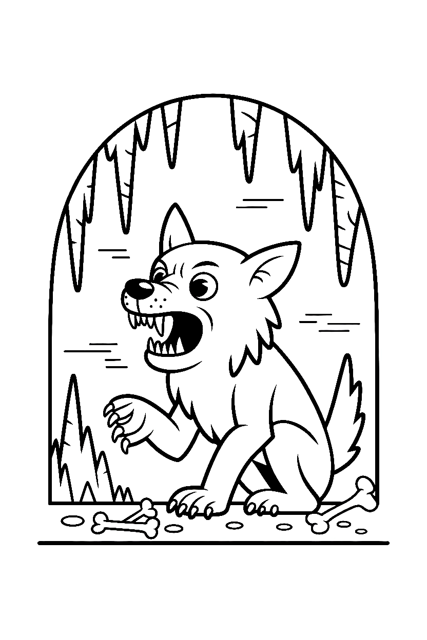 werewolf cave entrance snarling bones coloring pages werewolf cave entrance snarling bones coloring pages