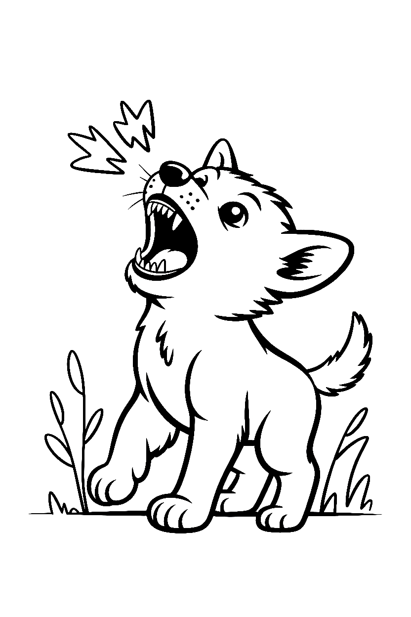 werewolf cub practicing howl drawing werewolf cub practicing howl drawing