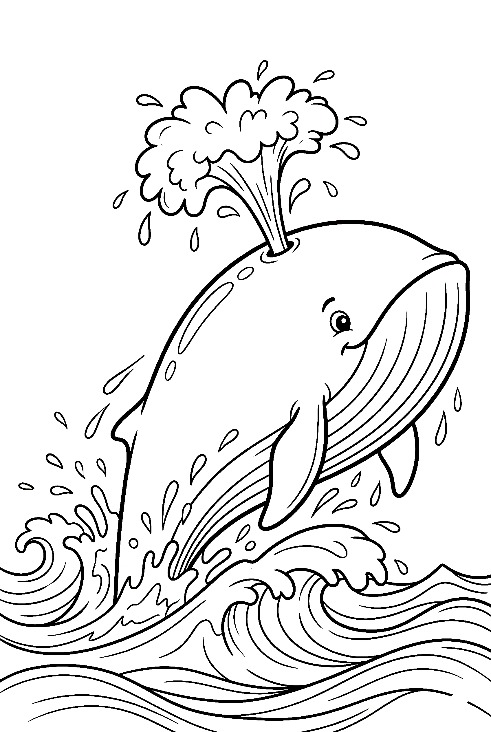 whale breaching ocean printable sheet