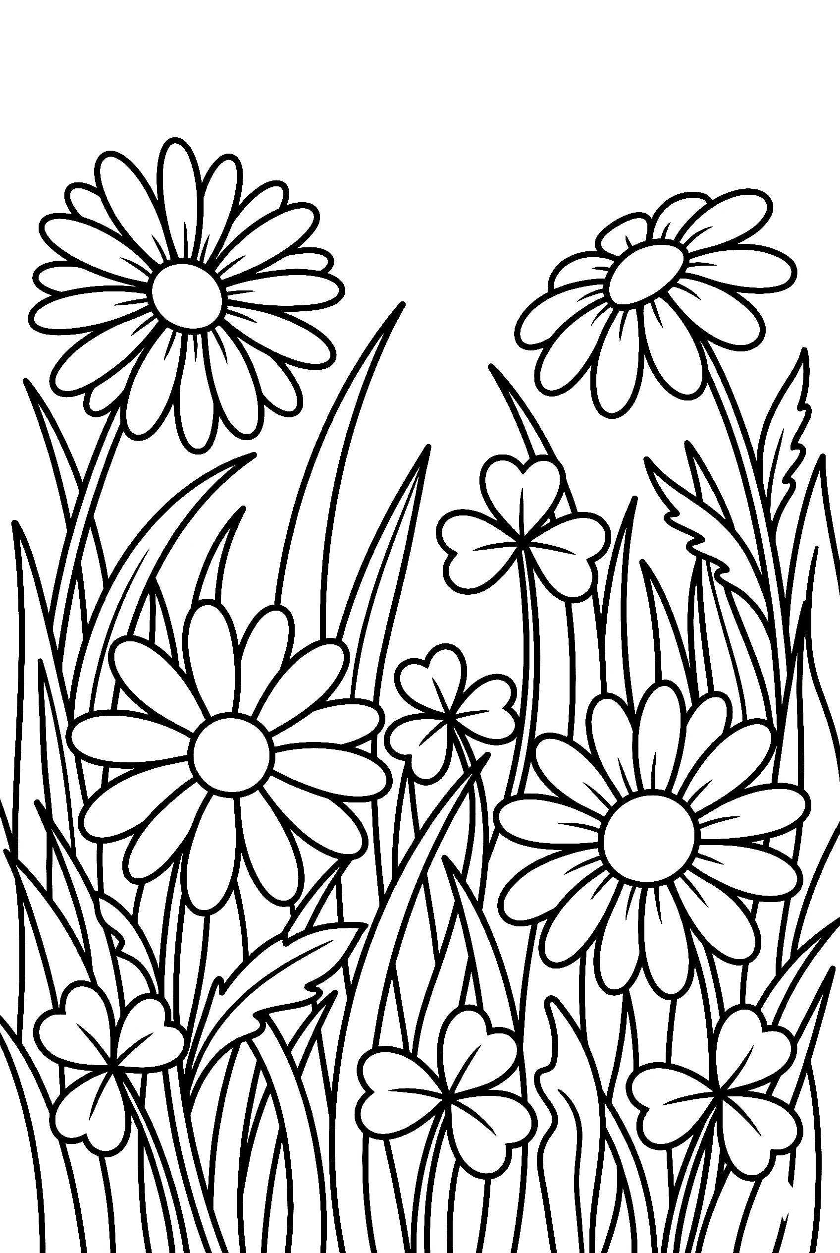 wildflower meadow daisies drawing for kids