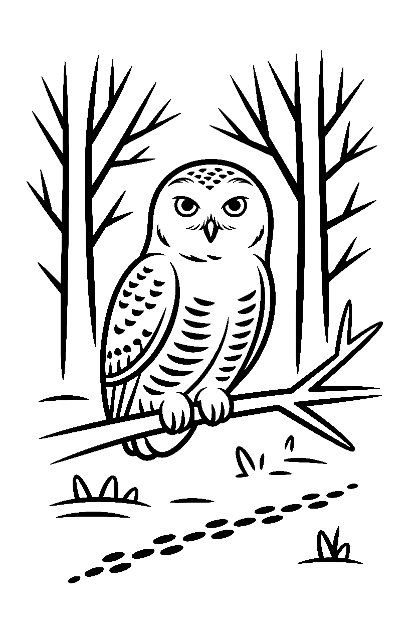 winter branch tracks drawing