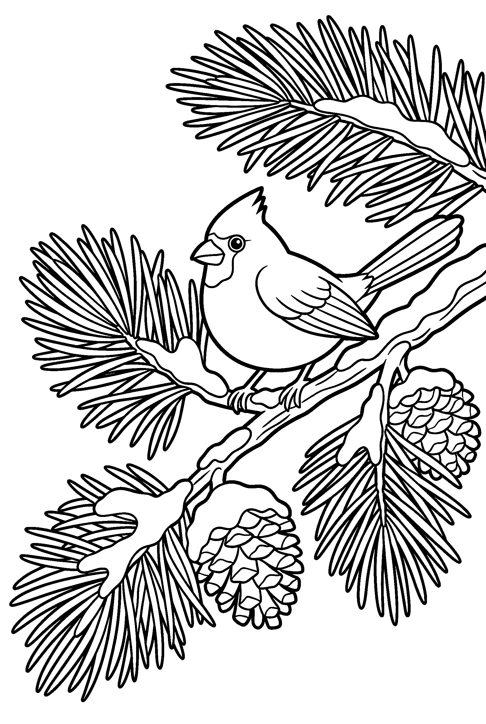 winter cardinal bird coloring pages