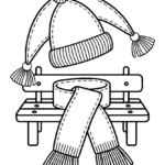 winter-hat-scarf-bench-coloring-pages