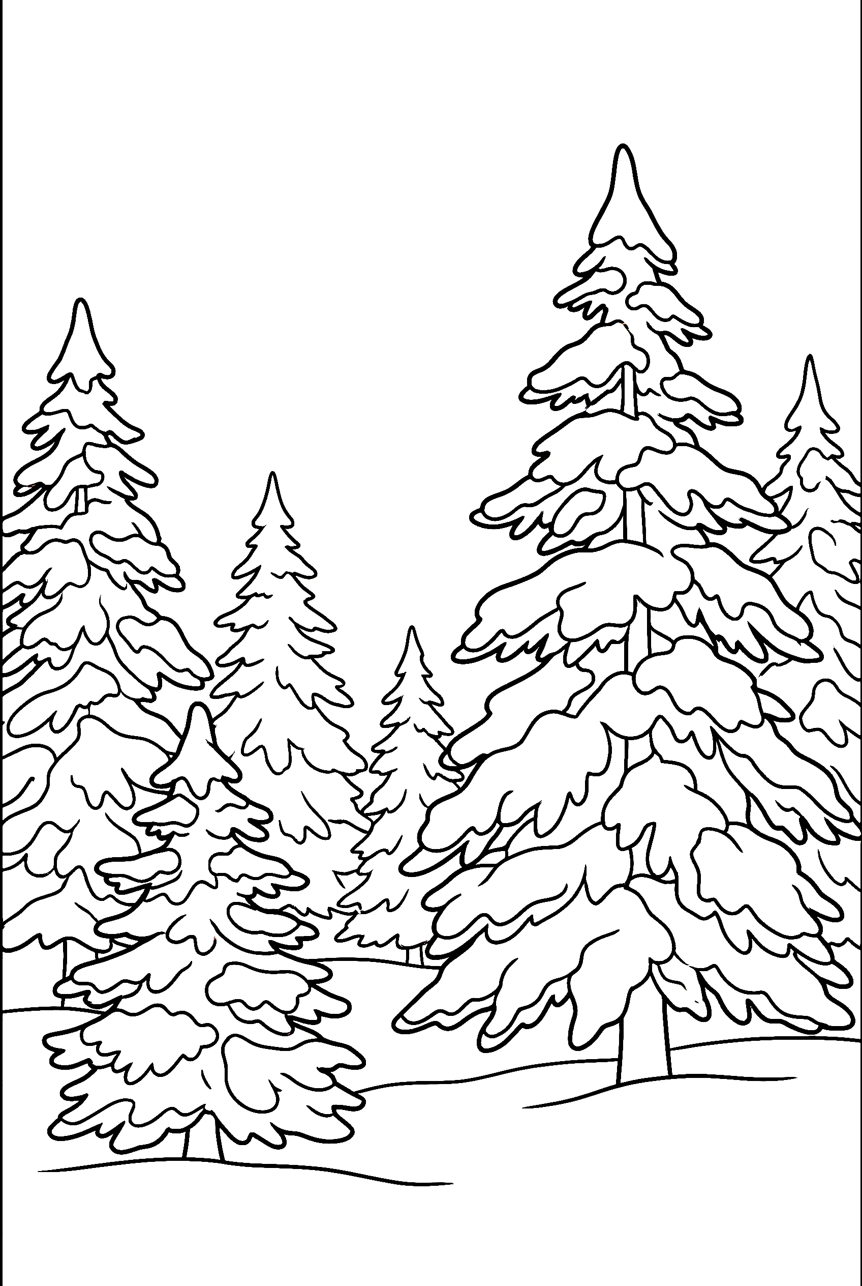 winter snow nature coloring pages