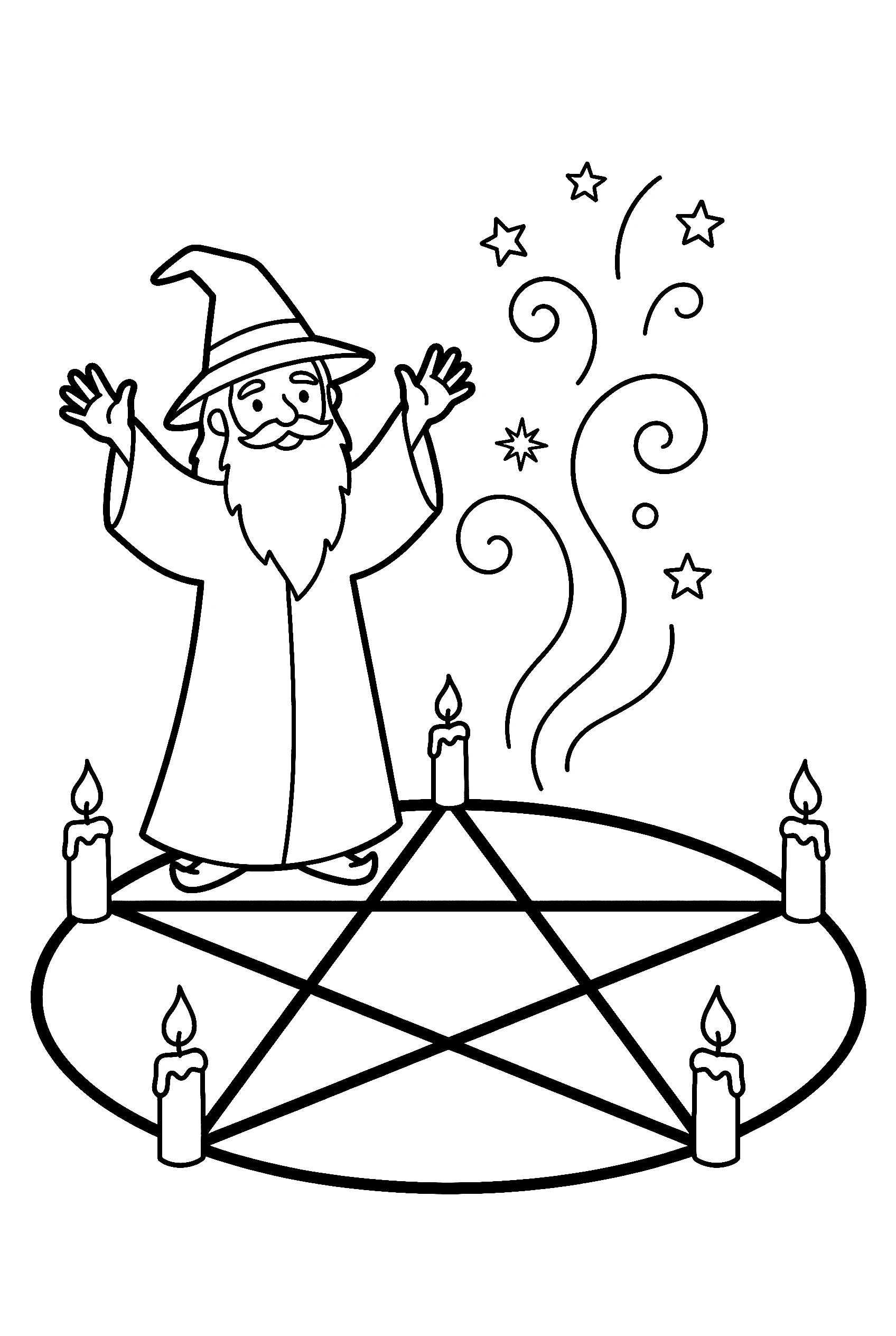wizard summoning ritual circle coloring pages