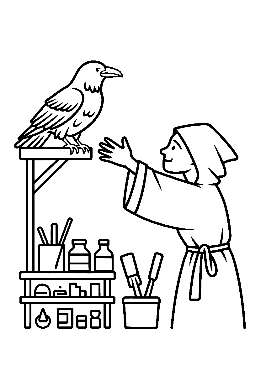 workshop wizard raven perch drawing workshop wizard raven perch drawing