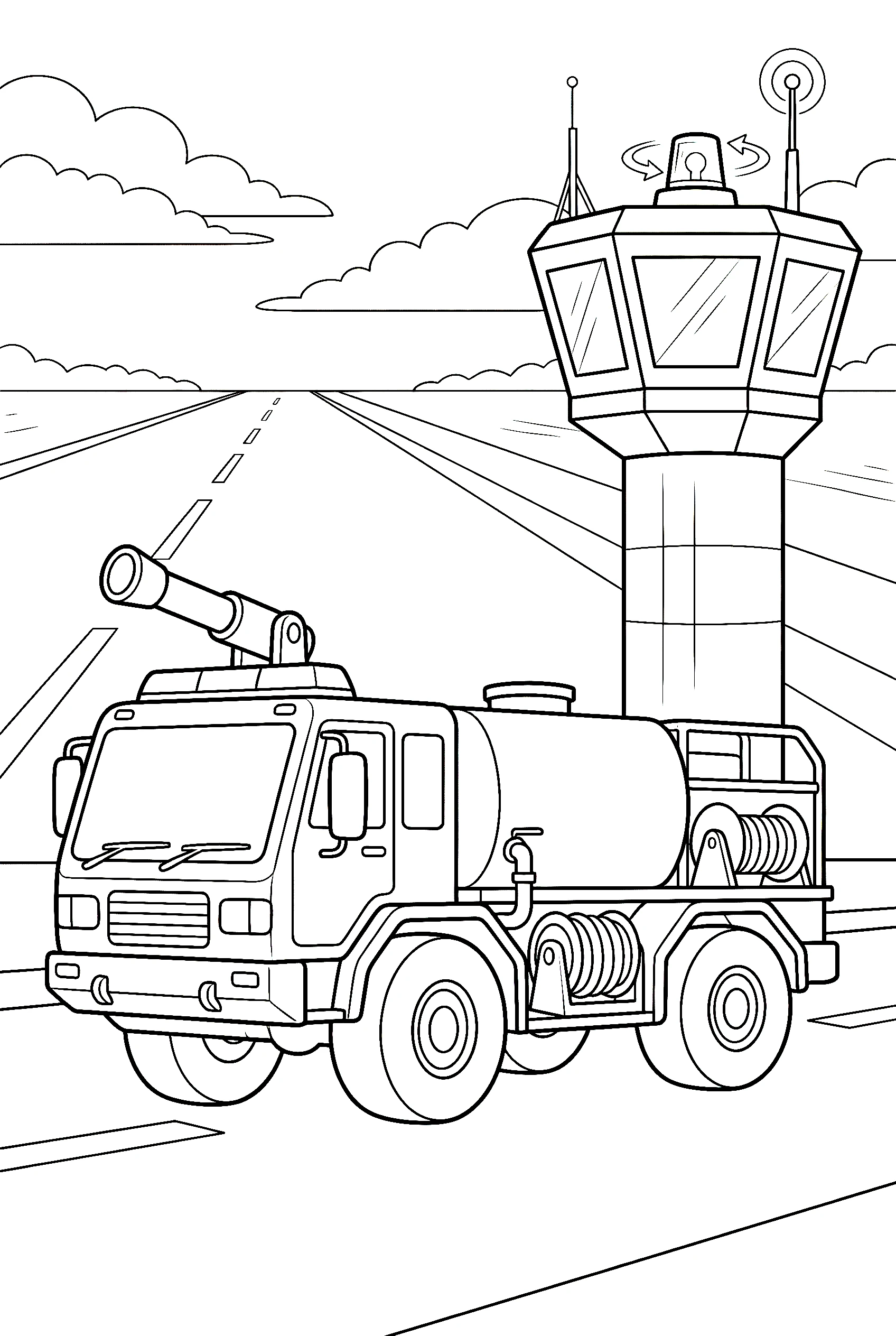 airport fire truck runway drawing