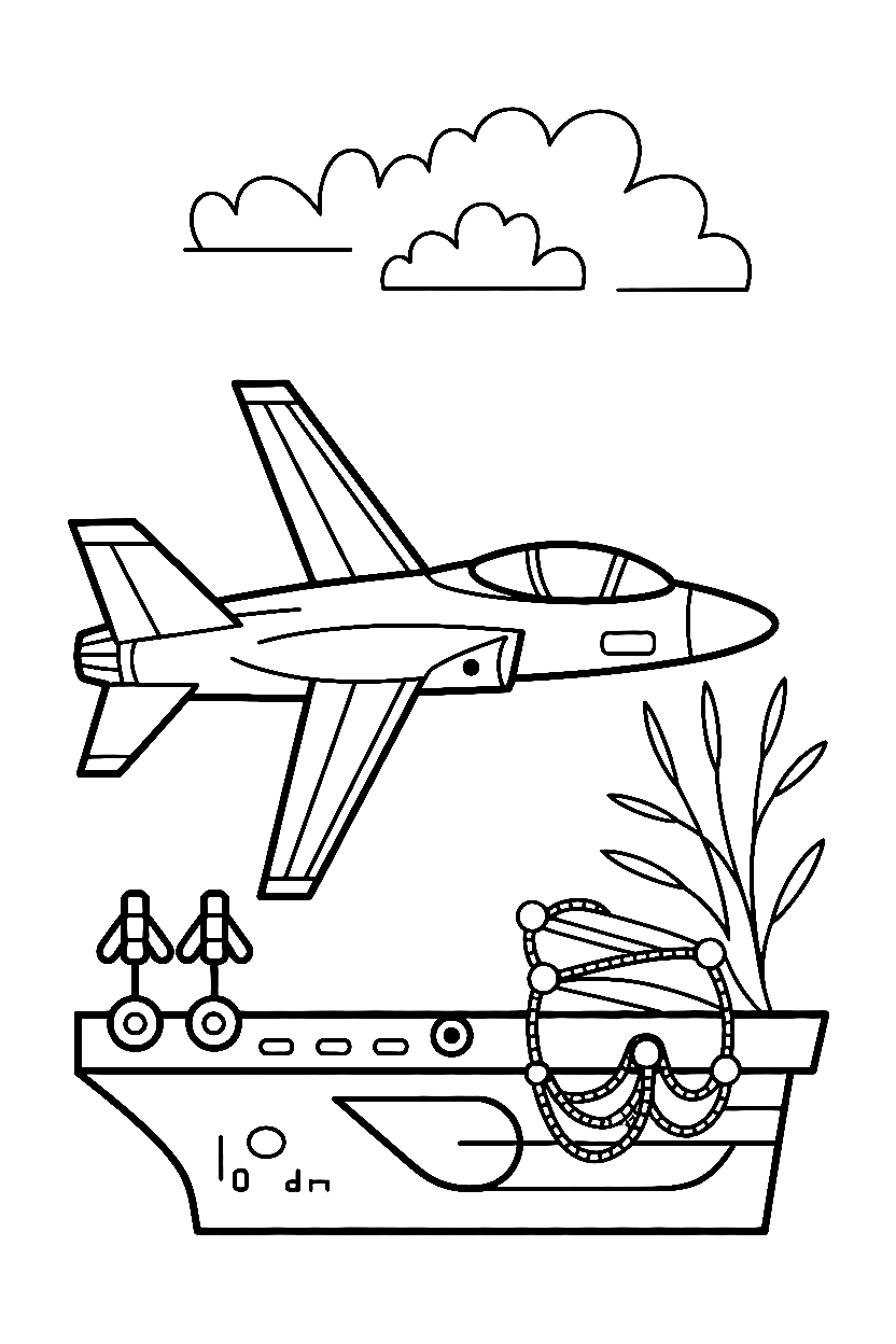 arranged jet carrier deck coloring pages
