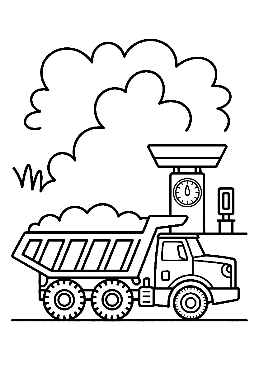 arranging dump truck transfer station printable sheet