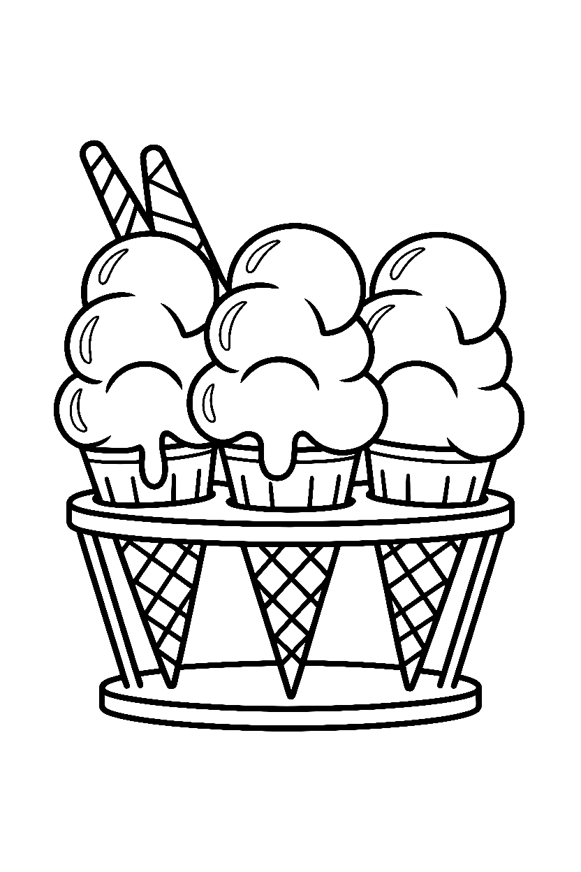 arranging ice cream caddy drawing