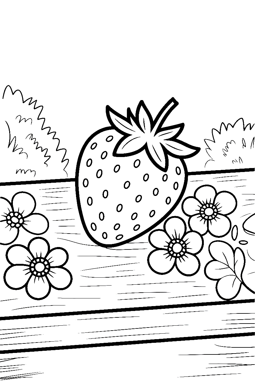 arranging strawberry bench surface drawing