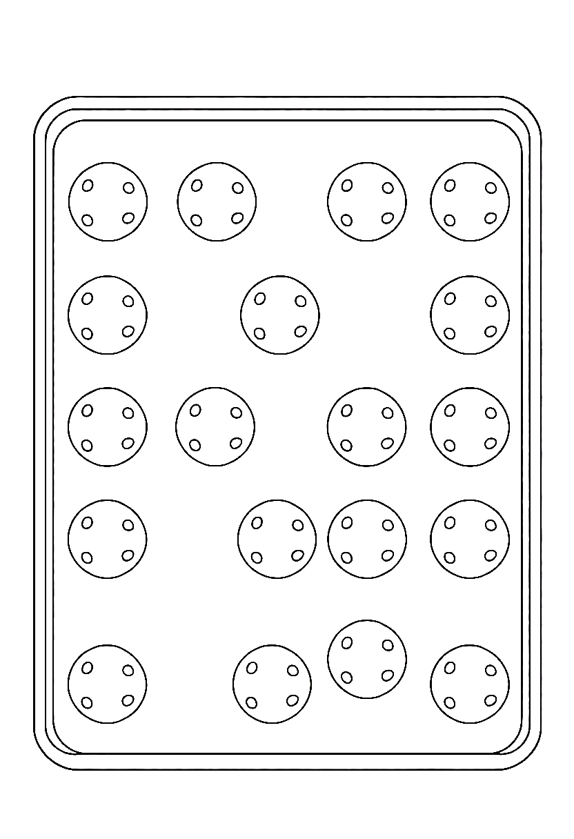baking sheet twelve cookies drawing