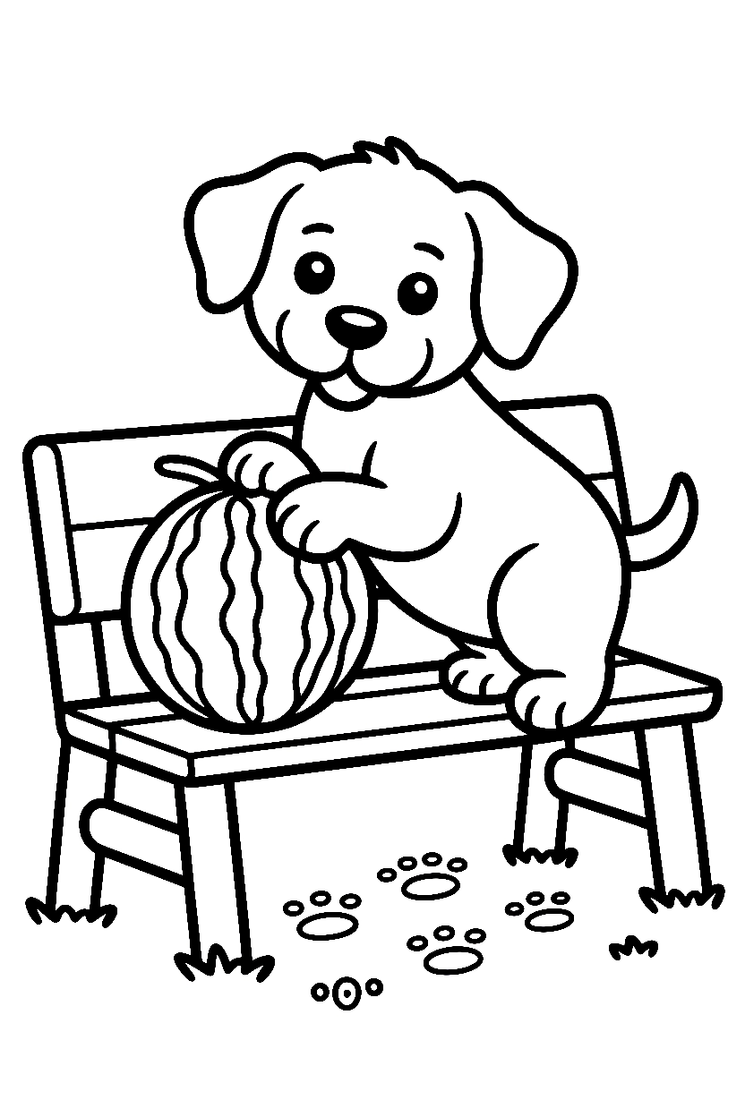 climbing bench watermelon coloring pages