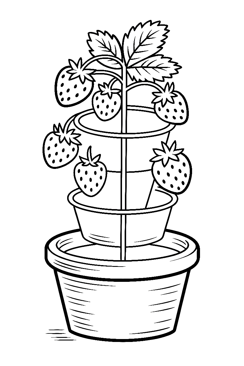 climbing tower planter strawberry coloring pages