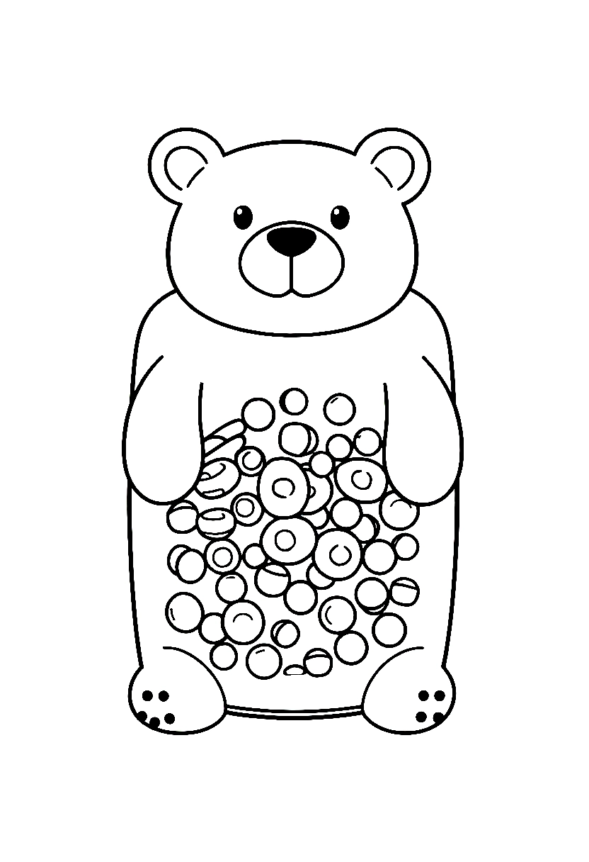 cookie jar bear shape coloring pages