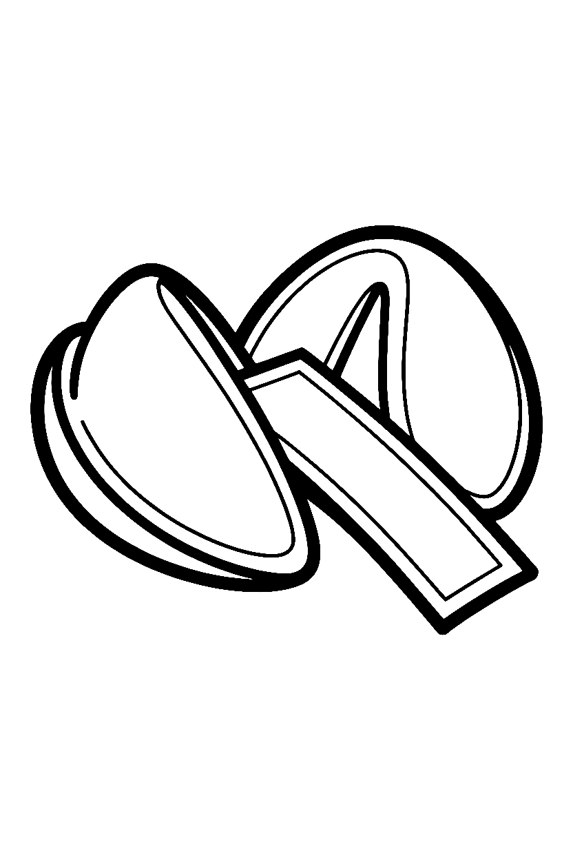 fortune cookie paper message coloring pages
