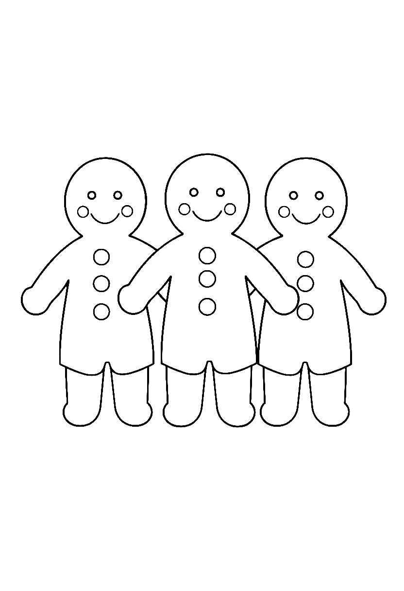 gingerbread people holding hands printable sheet