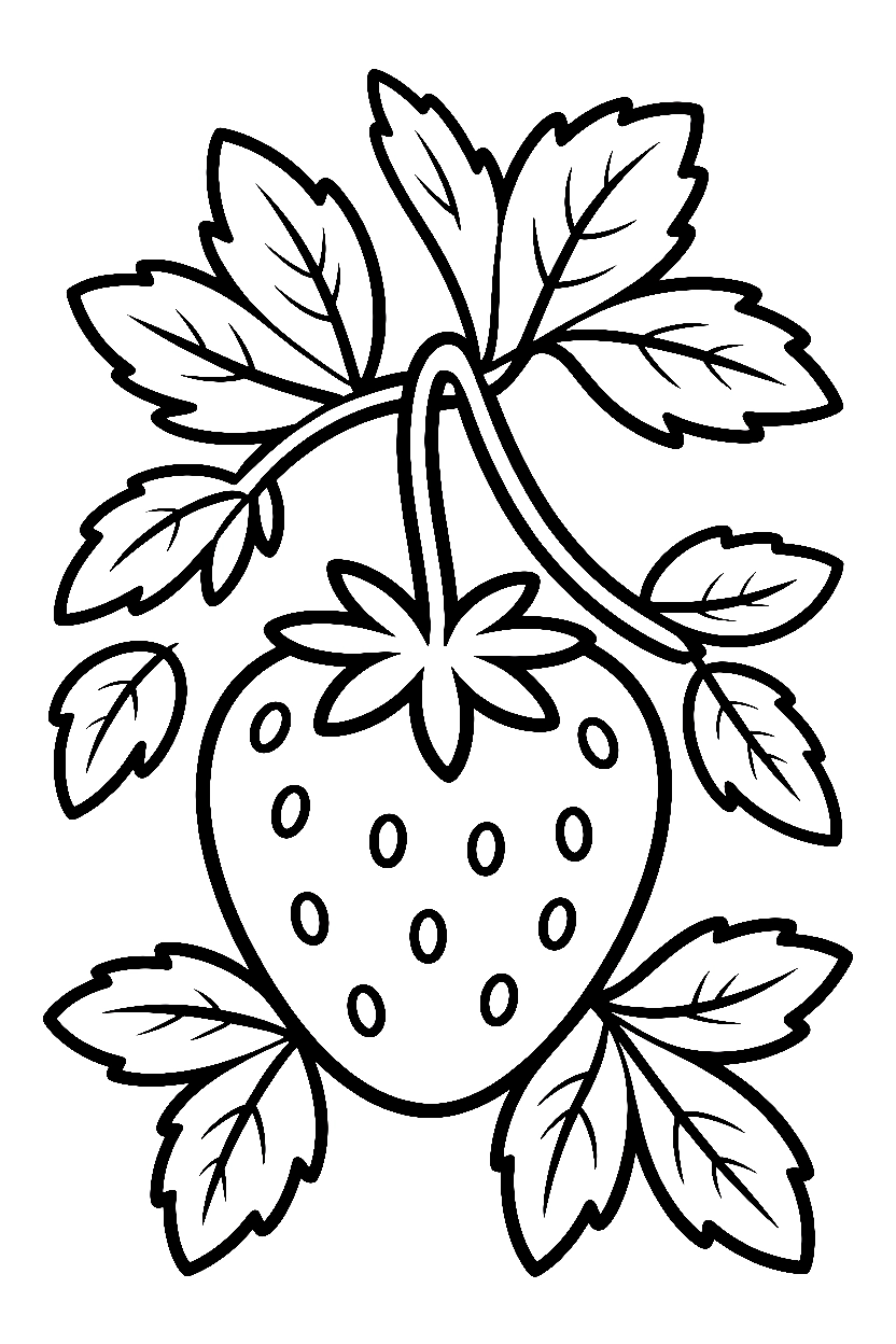 hanging strawberry garden vine printable sheet