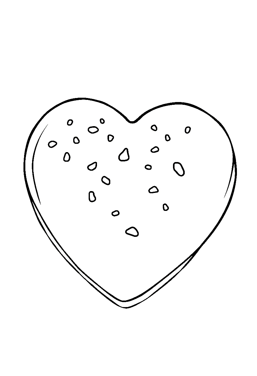 heart cookie pink frosting printable sheet