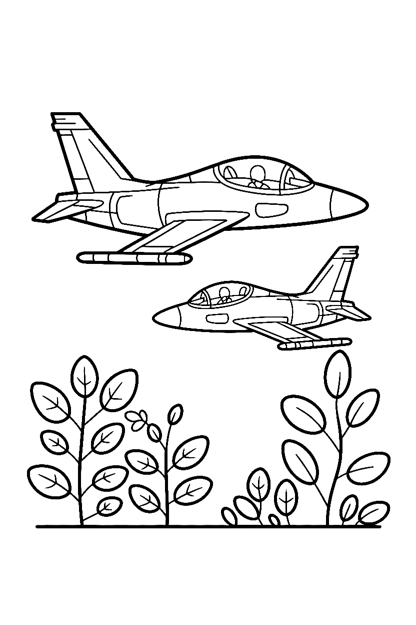 holding in formation jet coloring pages