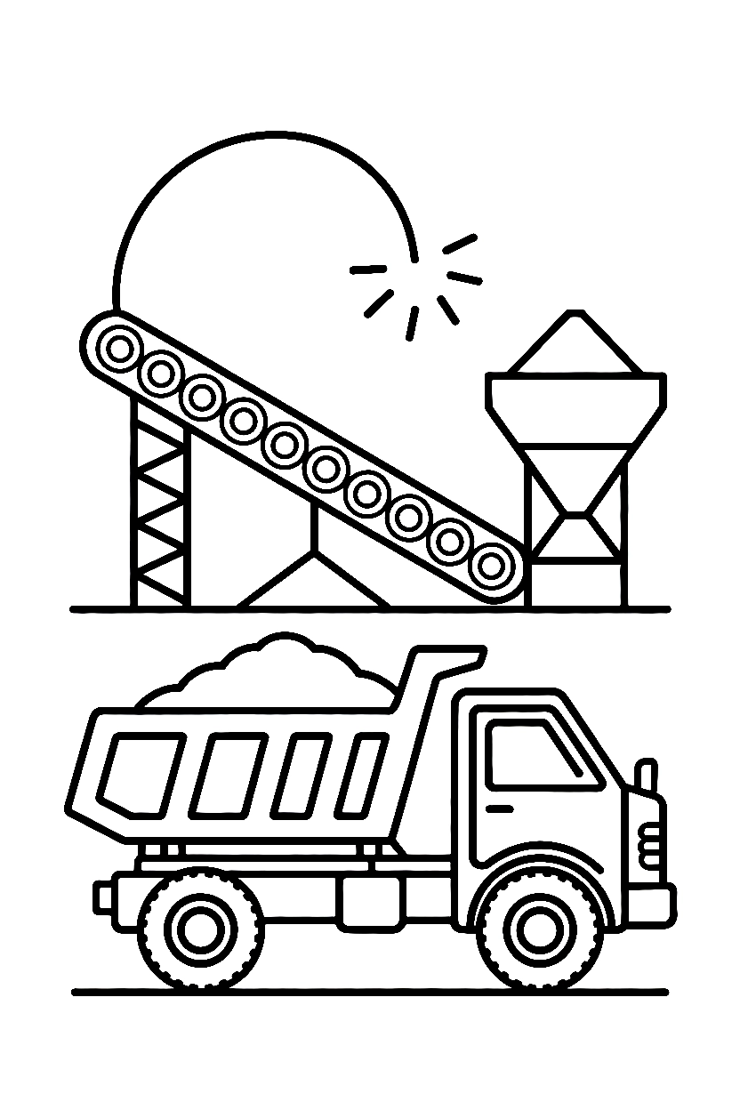 holding position dump truck zone drawing